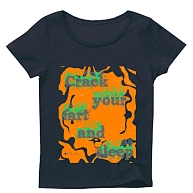 Crack your fart and sleep（恥ずかしい英語） レディースTシャツ Pure Color Print(ネイビー)