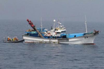 長崎・対馬沖での、違法韓国漁船