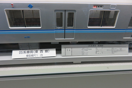 東京メトロ東西線 05系 模型側面と実車の説明