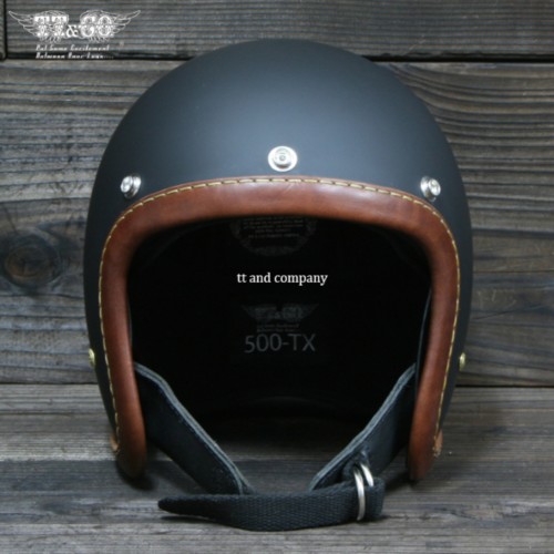TT&CO 500-TX レザーリムショット スモールジェットヘルメット